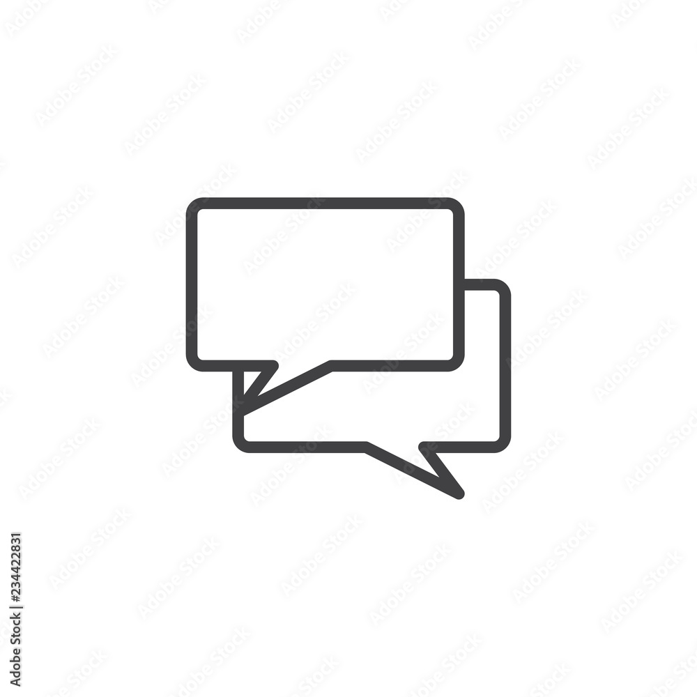 Dialogue speech bubbles outline icon. linear style sign for mobile concept and web design. Chat message simple line vector icon. Conversation symbol, logo illustration. Pixel perfect vector graphics Dialogue speech bubbles outline icon. linear style sign for mobile concept and web design. Chat message simple line vector icon. Conversation symbol, logo illustration. Pixel perfect vector graphics