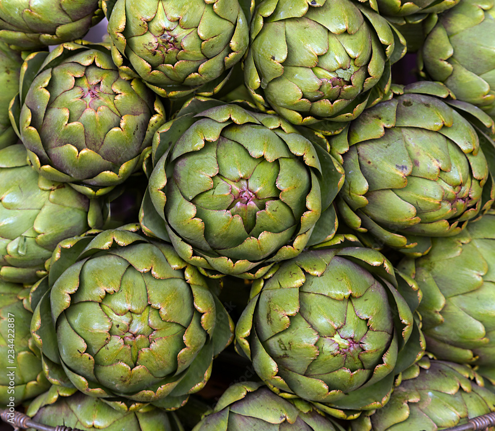 Fototapeta premium green fresh Artishoke an the market