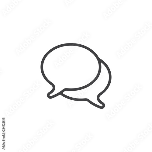 Dialogue speech bubbles outline icon. linear style sign for mobile concept and web design. Chat message simple line vector icon. Conversation symbol, logo illustration. Pixel perfect vector graphics