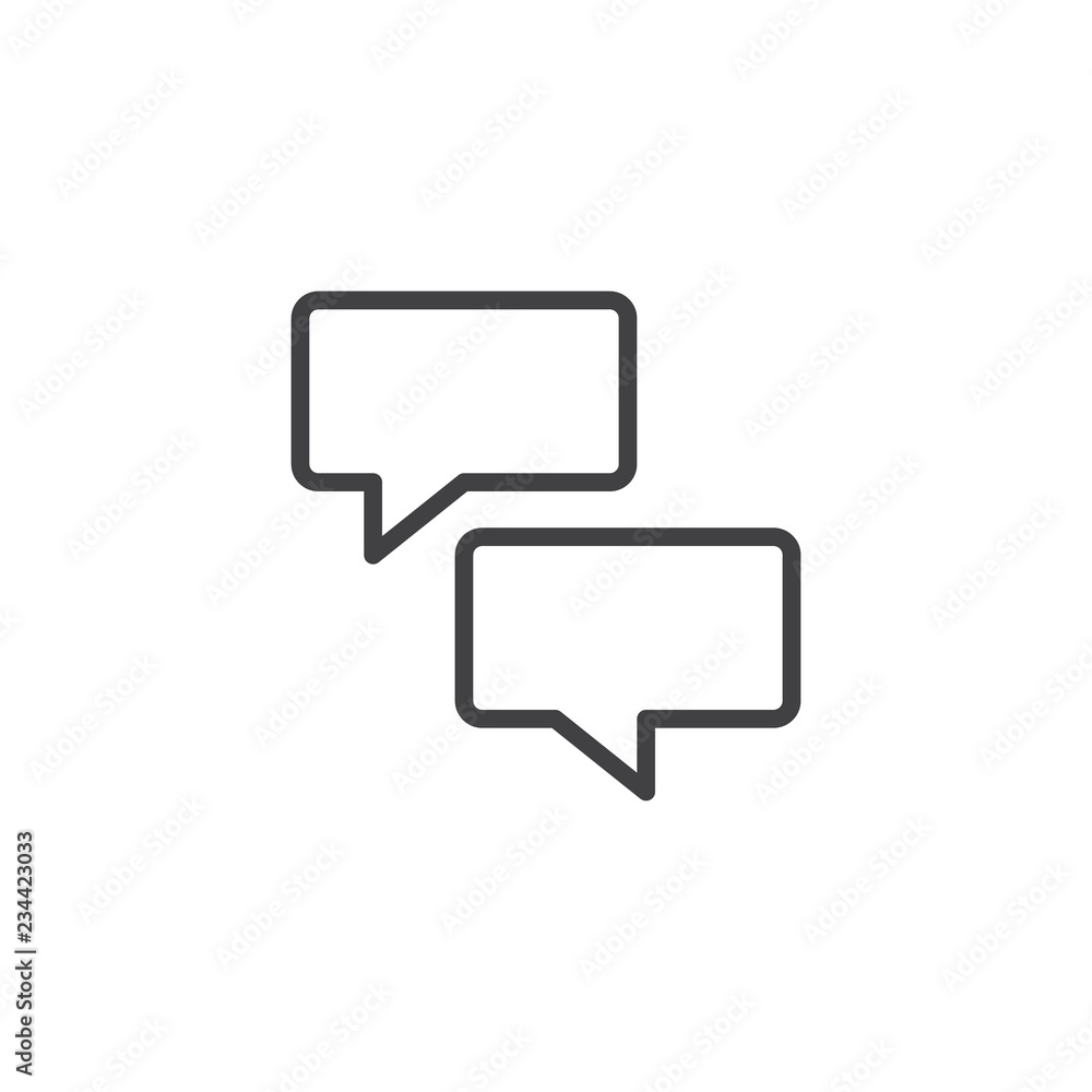 Communication speech bubbles outline icon. linear style sign for mobile concept and web design. Chat message simple line vector icon. Conversation symbol, logo illustration. Pixel perfect vector Communication speech bubbles outline icon. linear style sign for mobile concept and web design. Chat message simple line vector icon. Conversation symbol, logo illustration. Pixel perfect vector