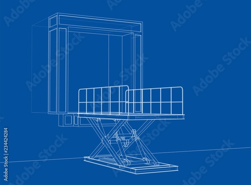Dock leveler concept. Vector