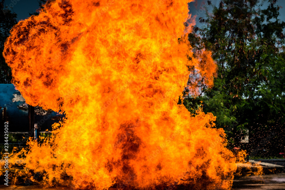 Obraz premium Firefighter training