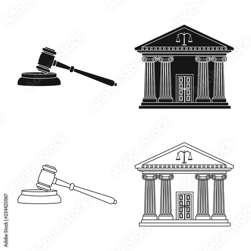 Vector design of law and lawyer logo. Set of law and justice stock symbol for web.