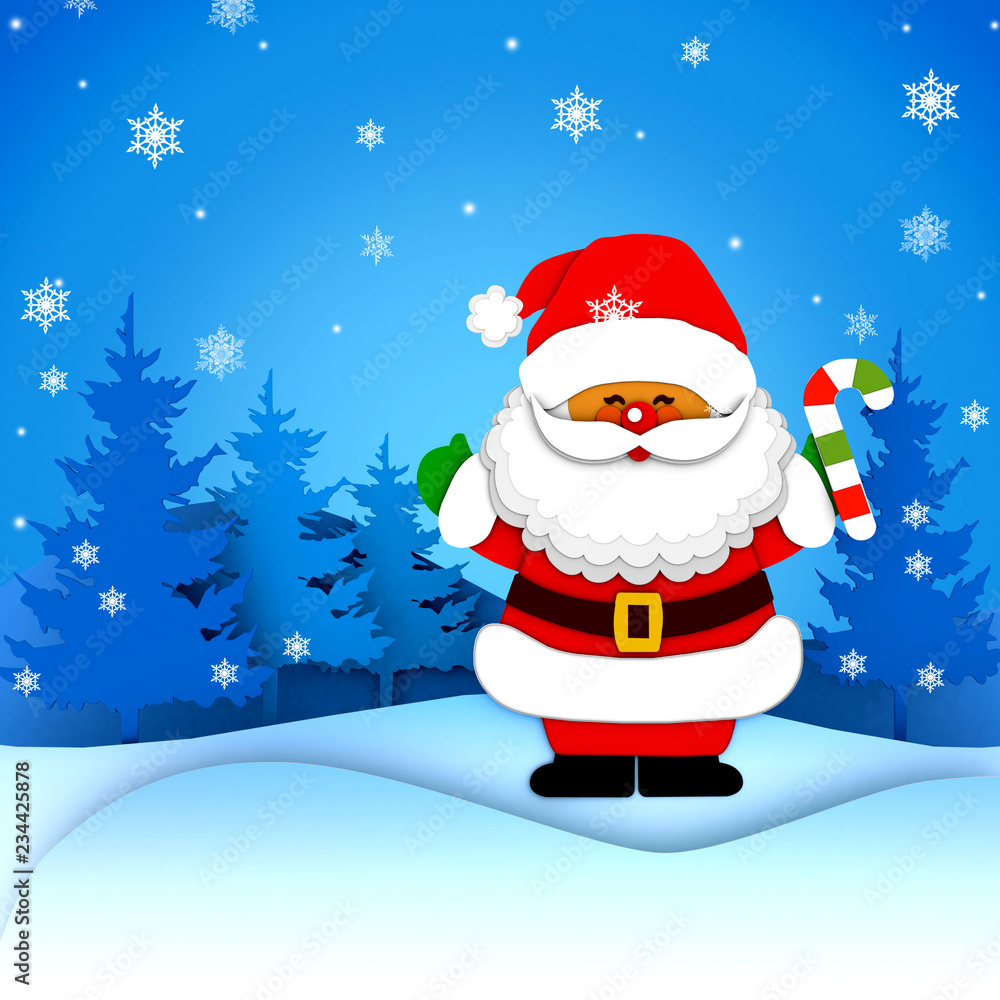 3d rendering paper cut of pig. santa claus figurines christmas holiday 3d rendering paper cut of pig. santa claus figurines christmas holiday