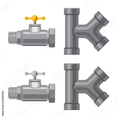 Vector design of pipe and tube logo. Collection of pipe and pipeline stock vector illustration.