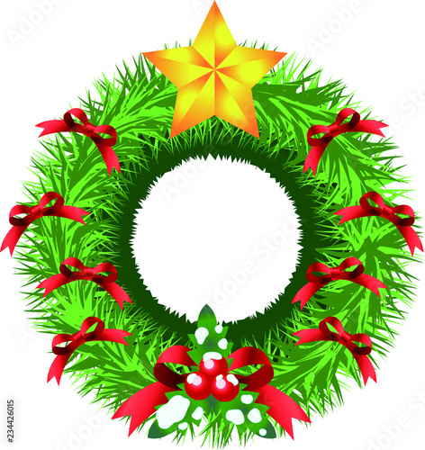 Realistic Christmas wreath