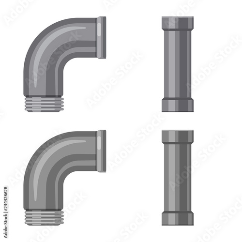 Vector design of pipe and tube icon. Collection of pipe and pipeline stock symbol for web.