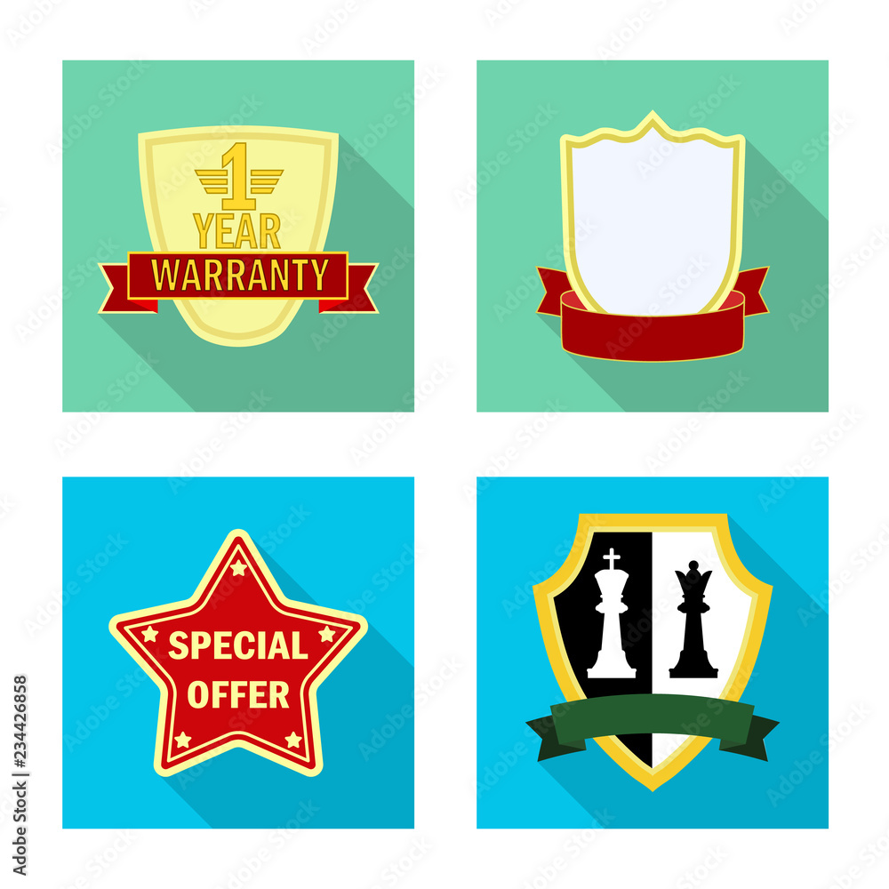 Vector design of emblem and badge logo. Collection of emblem and sticker vector icon for stock.