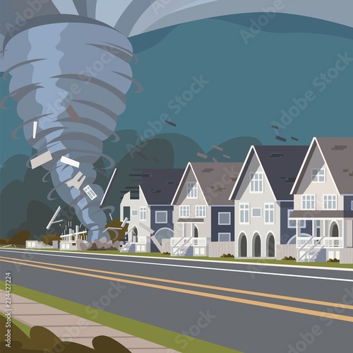 Vector illustration of a destructive storm image