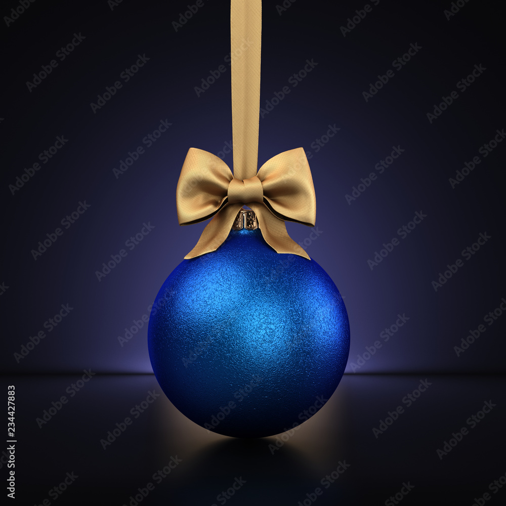 3D Rendering Blue Christmas Ball 3D Rendering Blue Christmas Ball