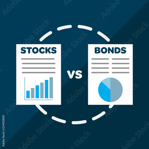 Stocks versus bonds infographic