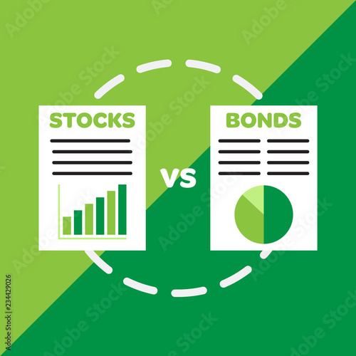 Stocks versus bonds infographic