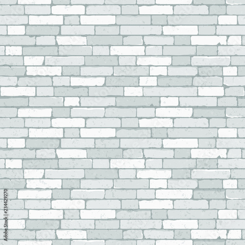 Seamless brick wall. Repeating white texture. Vector illustration