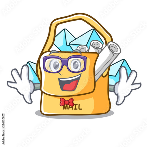 Geek the bag with shape mail cartoon