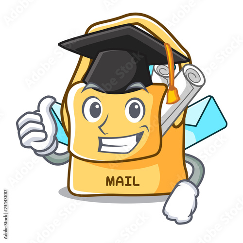 Graduation the bag with shape mail cartoon