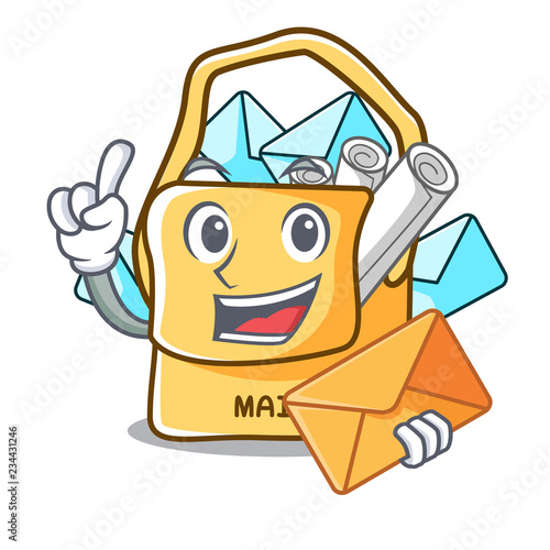 With envelope the bag with shape mail cartoon