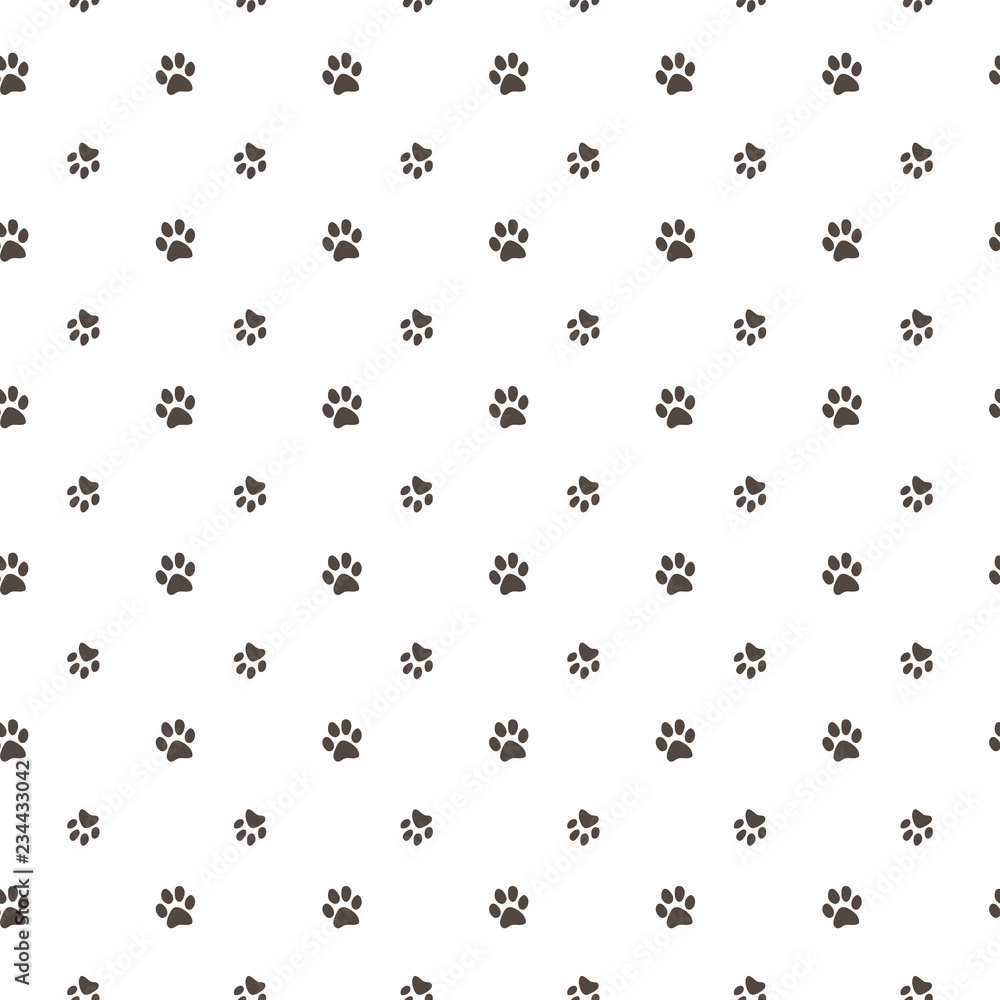 Vector seamless pattern with cat or dog,kitten or puppy footprints. Can be used for wallpaper,fabric, web page background, surface textures.