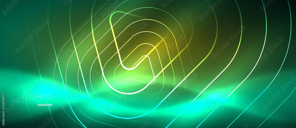 Color shiny neon lights background with abstract lines Color shiny neon lights background with abstract lines