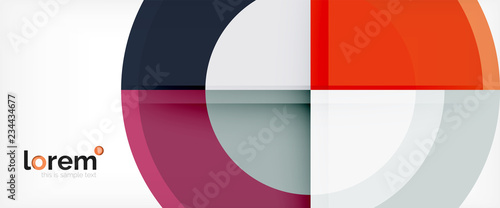 Free Download Modern geometric circles abstract background, colorful round shapes with shadow effects - GFXLoad