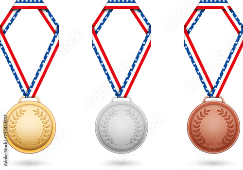 Amerika Medaillen Gold Silber Bronze