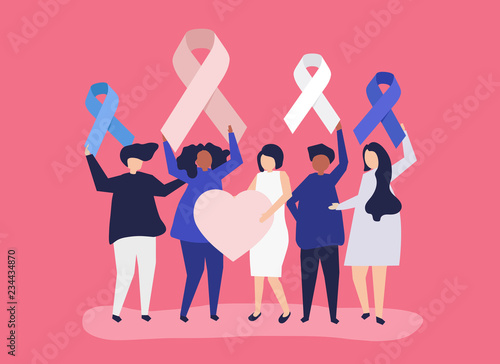 People holding different ribbons to support the causes they care about