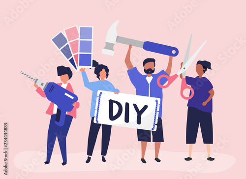 Character illustration of DIY home improvement concept