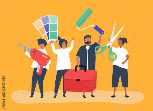 Character illustration of home improvement concept