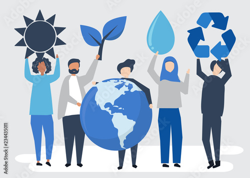 People with environmental sustainability concept