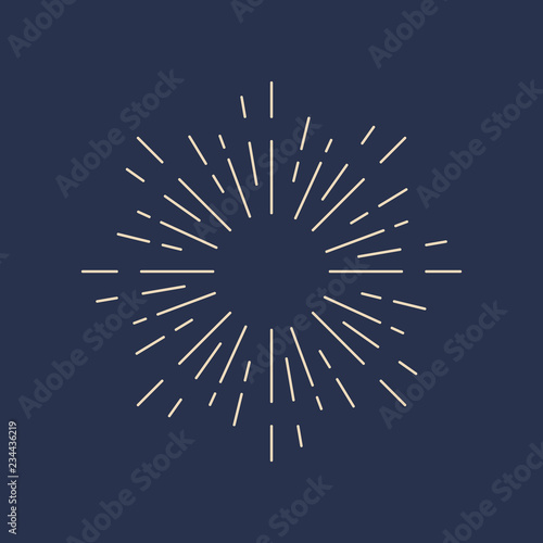Sunburst design on blue vector