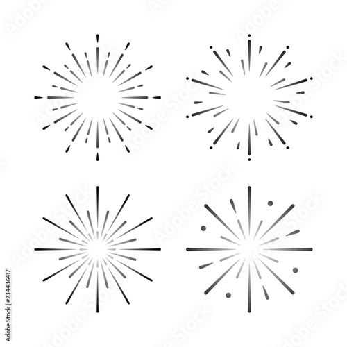 Set of firework explosion vectors