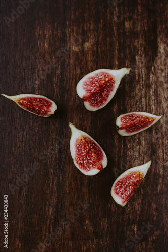 Fresh organic fig on a wooden table