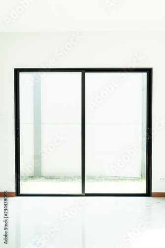 empty glass window and door in home
