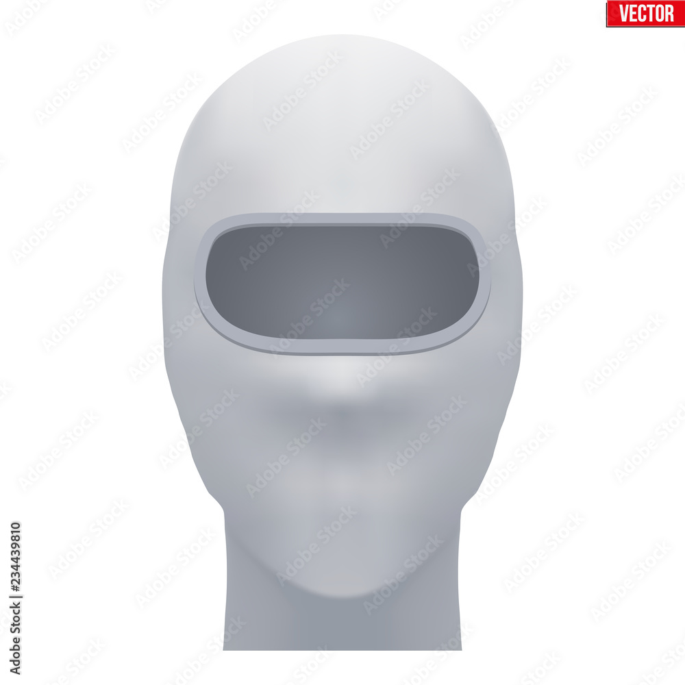 Balaclava SKI mask. Equipment for winter sport and recreation activity.  White color. Front view. Vector illustration Isolated on white background.  Stock Vector | Adobe Stock