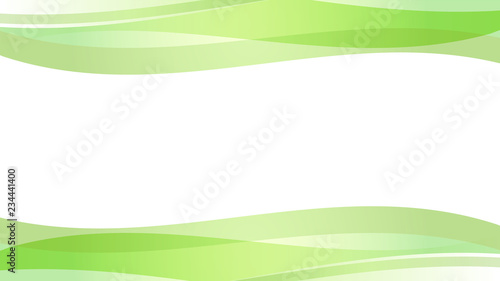 The Abstract vector image Green wave on white background.