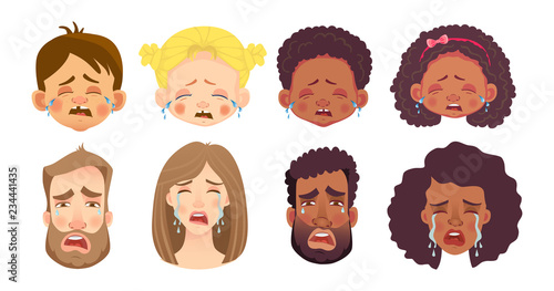 emotions of human face set