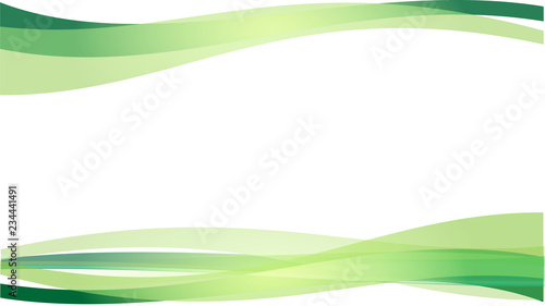 The Abstract vector image  Green wave on white background.