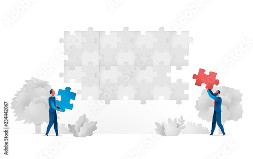 Business men are building the business offer