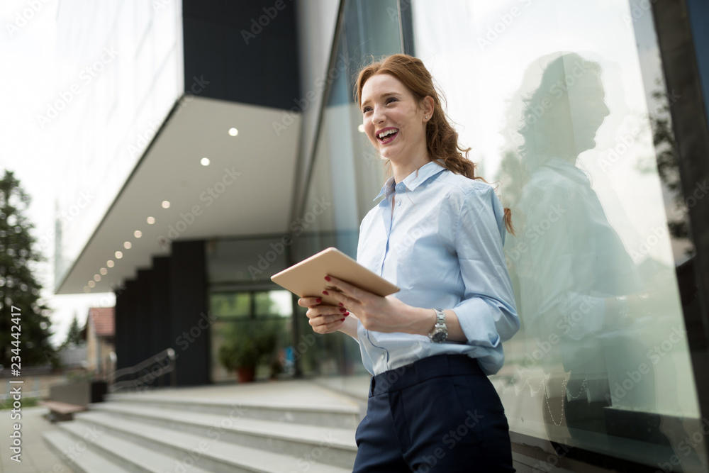 Portrait of business woman smiling outdoor Portrait of business woman smiling outdoor