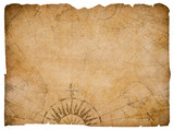 old medieval nautical map isolated with clipping path included