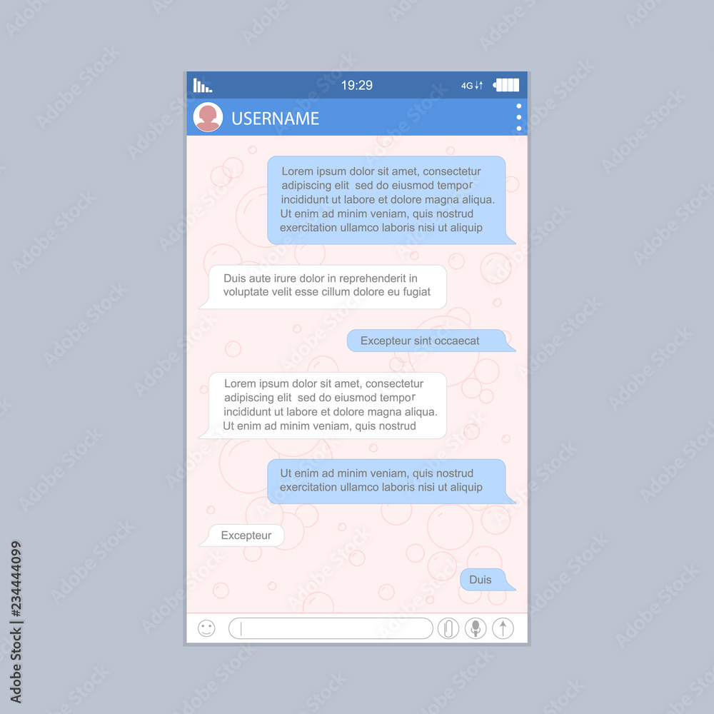 Social Network Messenger Form for Web and App Graphic Design. Vector Social Network Messenger Form for Web and App Graphic Design. Vector
