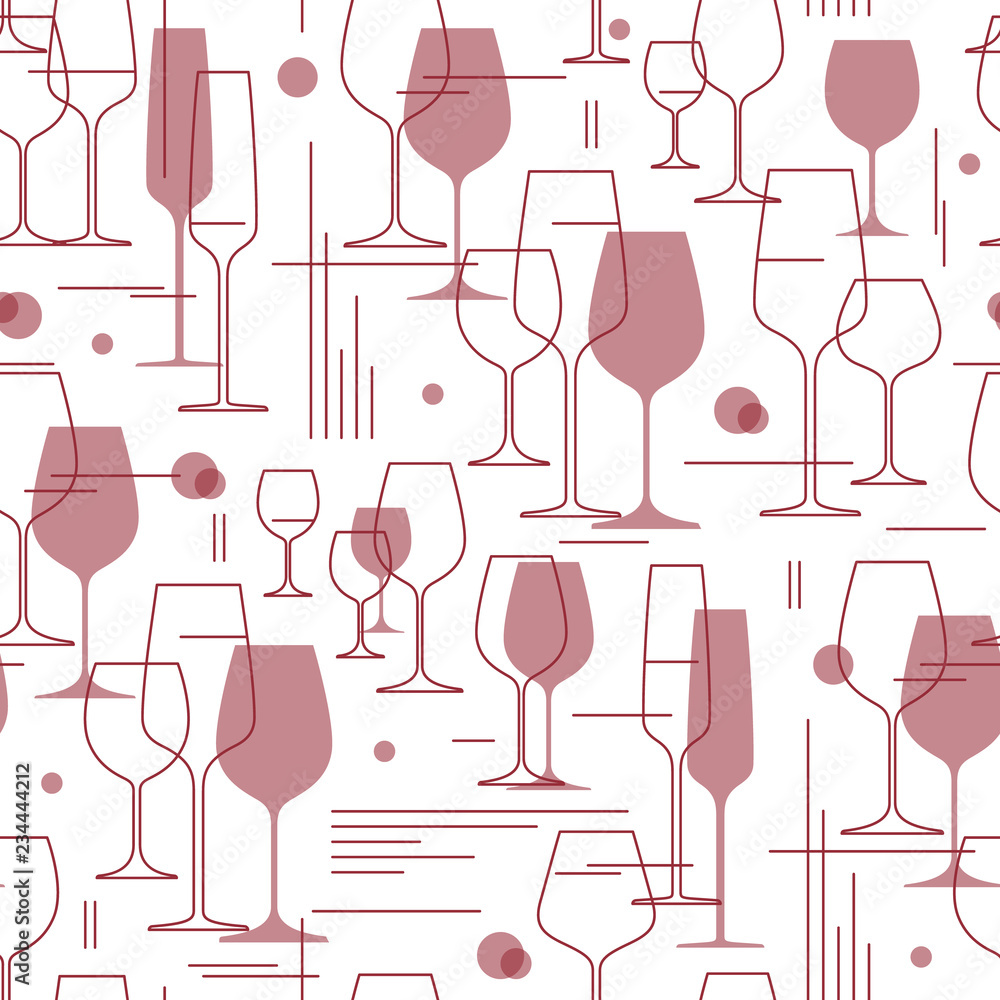 Wine glasses Background. Design element for tasting, menu, wine list