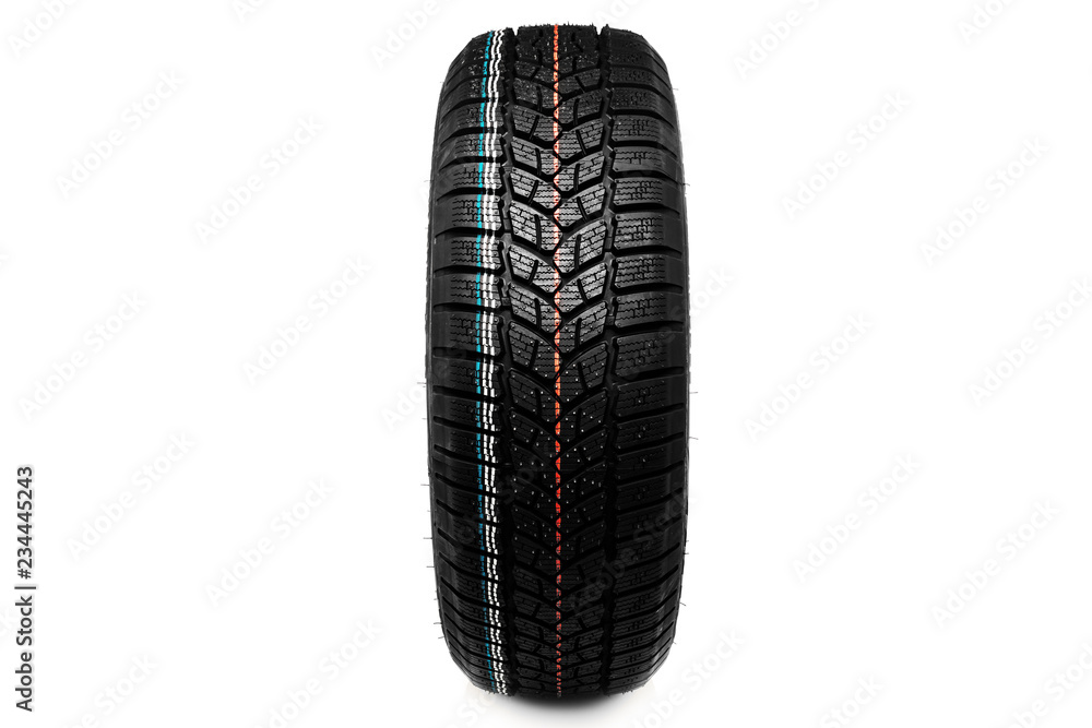 Winter Car tire isolated on white Winter Car tire isolated on white