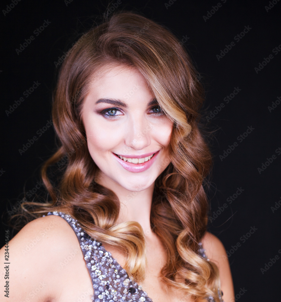 Closeup portrait of beautiful model with long blond hair Closeup portrait of beautiful model with long blond hair