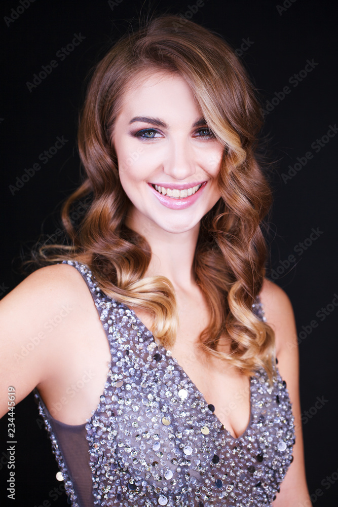 Closeup portrait of beautiful model with long blond hair Closeup portrait of beautiful model with long blond hair