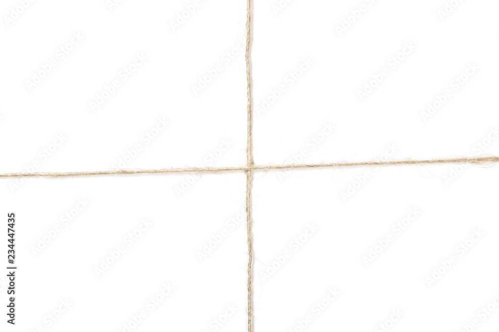 Rope wrap with bow isolated on white background, top view Rope wrap with bow isolated on white background, top view