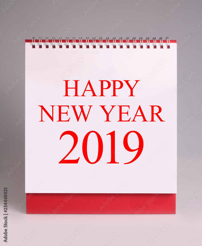 Simple desk calendar for New Year 2019. Simple desk calendar for New Year 2019.