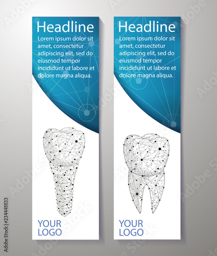 Healthy teeth and dental implant. banners design. Can use for marketing.