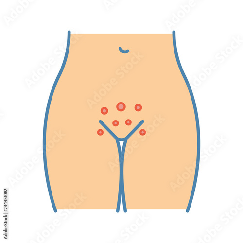 Genital rash color icon