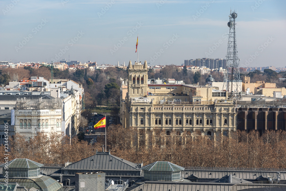 Amazing Panoramic view of city of Madrid from the roof of Circulo de Bellas Artes, Spain Amazing Panoramic view of city of Madrid from the roof of Circulo de Bellas Artes, Spain