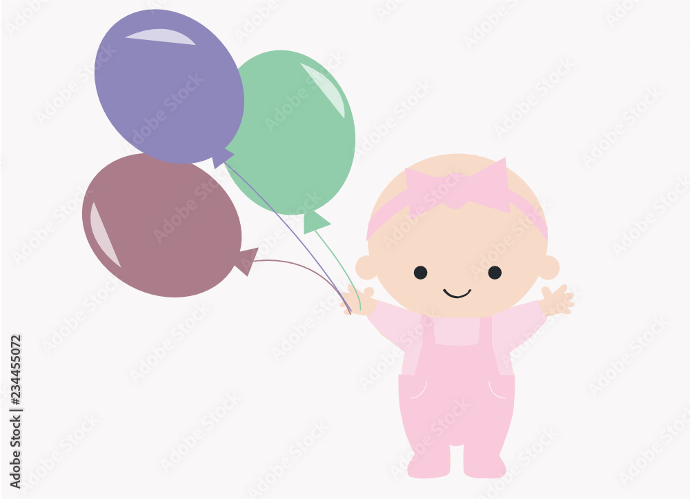 baby is holding balloons baby is holding balloons